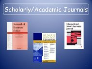 Academic Journals/Trade Publications/Popular Magazines