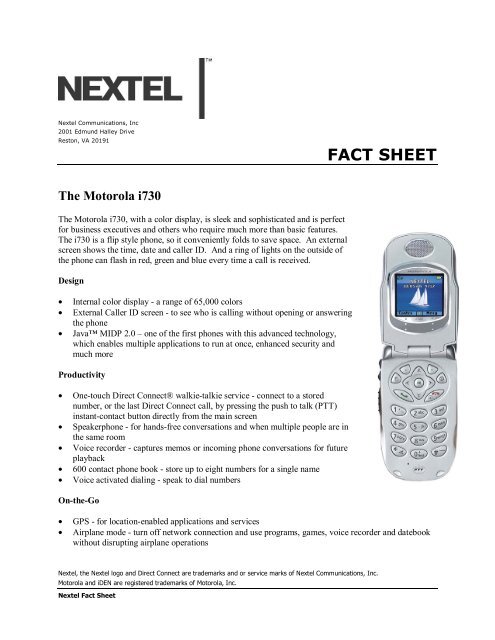 FACT SHEET - Nextel