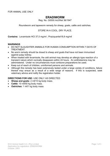 View Package Insert - Afrivet