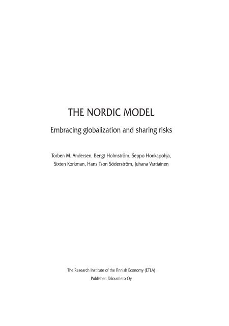 The Nordic Model - Embracing globalization and sharing risks