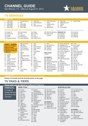 CHANNEL GUIDE - Grande Communications