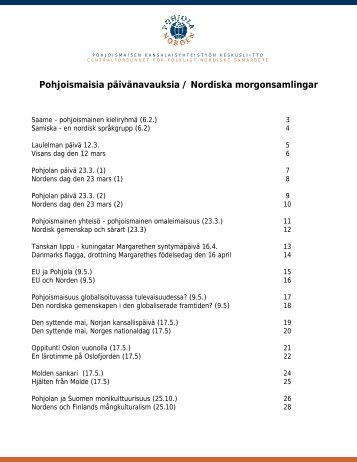 Pohjoismaisia päivänavauksia / Nordiska ... - Pohjola-Norden