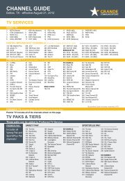 CHANNEL GUIDE - Grande Communications