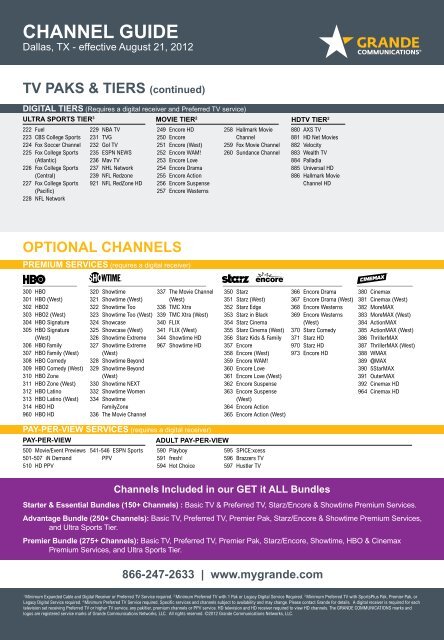 CHANNEL GUIDE - Grande Communications