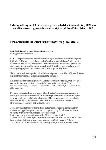 Prøveløsladelse efter straffelovens § 38, stk. 2 - Krim