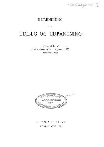 Betænkning 634 om udlæg og udpantning afgivet af et udvalg ... - Krim