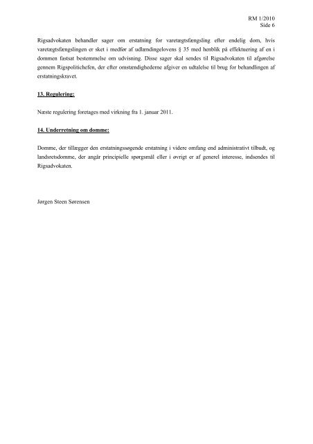 Rigsadvokatens meddelelse nr. 1/2010 om erstatning i ... - Krim