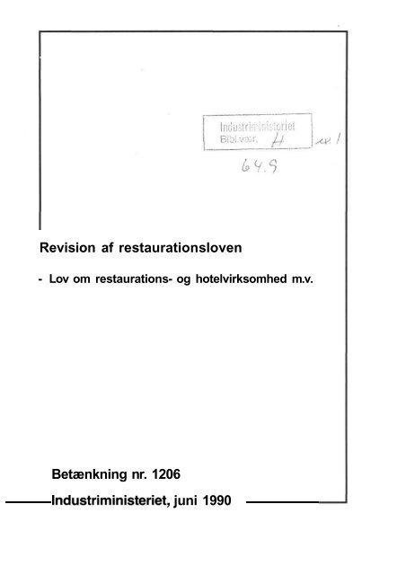 Revision af restaurationsloven Betænkning nr. 1206 ... - Krim