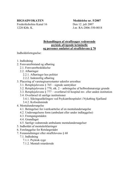 Rigsadvokatens meddelelse nr. 5 af 12. juli 2007 om ... - Krim