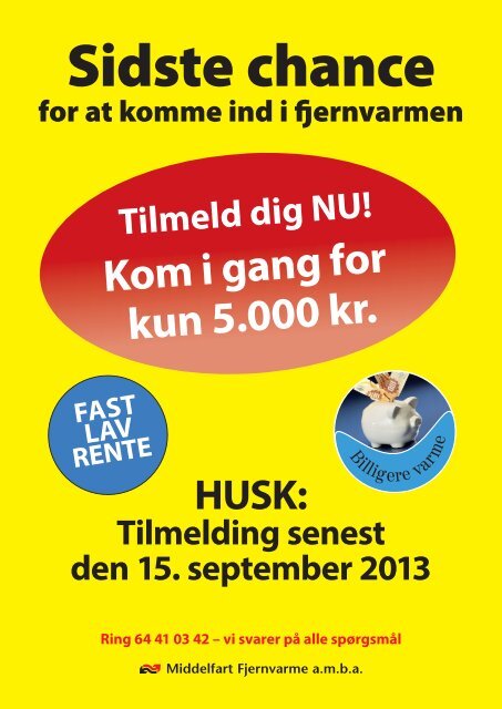 Tilmeld dig NU! Kom i gang for kun 5.000 kr. - Middelfart Fjernvarme