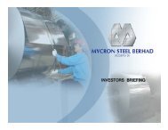 INVESTORS BRIEFING - MYCRON Steel Berhad