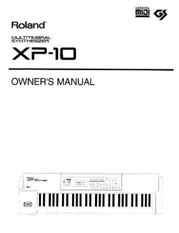 XP-10 Manual - Roland Corporation US
