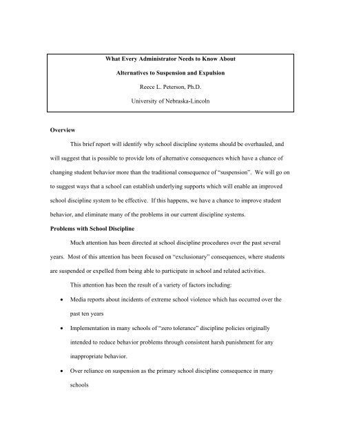 An Alternative To Suspension And >> Alternatives To Suspension And Expulsion An Alternative To Suspension And >> Alternatives To Suspension And Expulsion