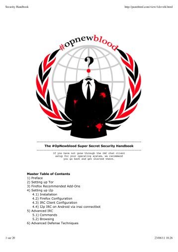 Anonymous Hacking Group -- OpNewblood-Super-Secret-Security-Handbook