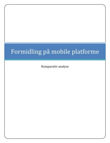 Komparativ analyse (PDF) - Kulturstyrelsen