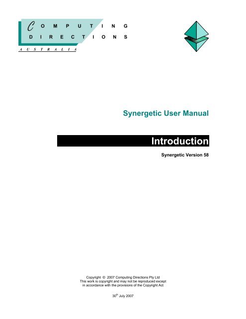 01 Introduction.pdf - Synergetic Management Systems