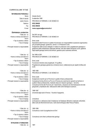 CV_PO_Zecchi.pdf - Provincia di Ferrara