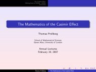 The Mathematics of the Casimir Effect - School of Mathematical ...