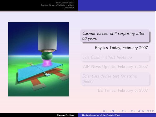 The Mathematics of the Casimir Effect - School of Mathematical ...