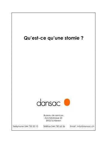 Brochure "Qu'est-ce qu'une stomie?" - Dansac Suisse