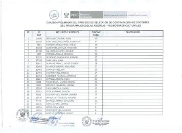 nâ n'â' apellidos y nombres puntaje observaciÃ³n - Ugel 02