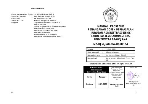 Manual Prosedur Penanganan Dosen Bermasalah - Universitas ...