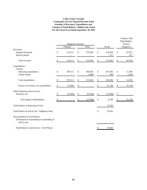 Comprehensive Annual Financial Report - Cobb County