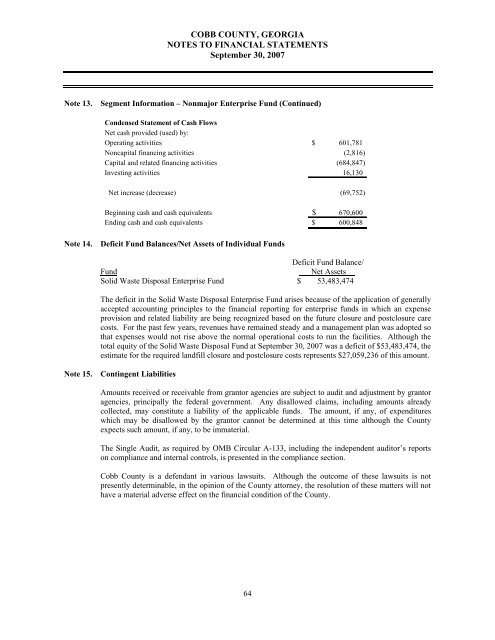 Comprehensive Annual Financial Report - Cobb County