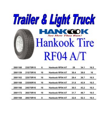 Hankook RF04 Commercial LT - Dealers Tire Supply Inc