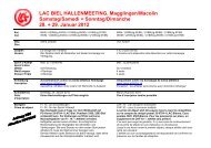 LAC BIEL HALLENMEETING, Magglingen/Macolin Samstag/Samedi ...