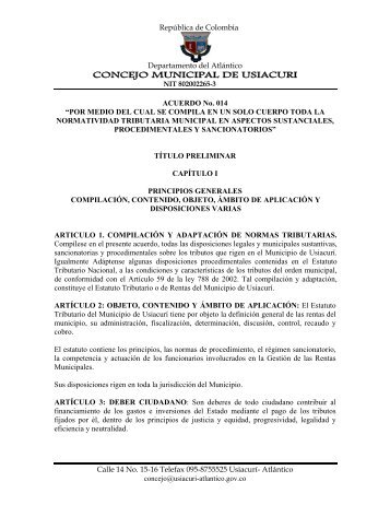 Acta de empalme del Concejo Municipal - Usiacurí