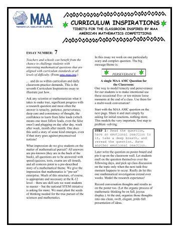 MAA_AMC_Inspiration_Letter 7 - Thinking Mathematics!