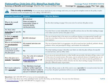 PlatinumPlus Child Only (P3): MetroPlus Health Plan