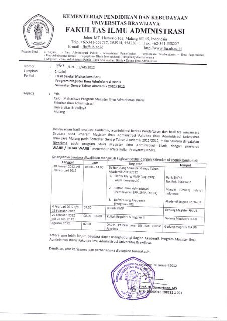 FAKULTAS ILMU ADMINISTRASI - Universitas Brawijaya