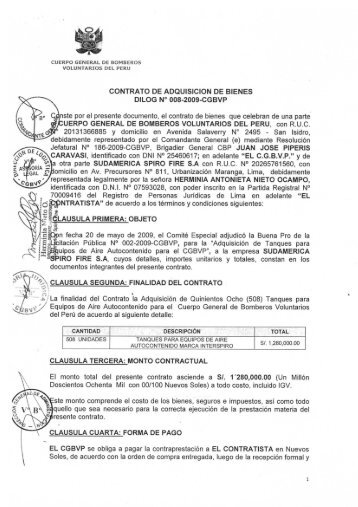 contrato de adquisición de bienes dilog n° 008-2009-cgbvp