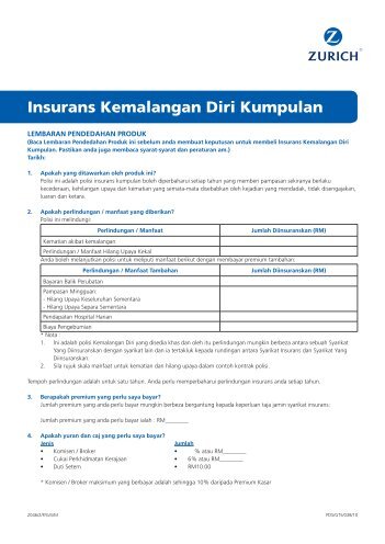 Insurans Kemalangan Diri Kumpulan - Zurich