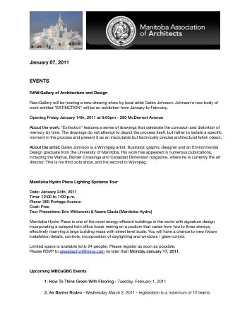 03 MAA E-Bulletin Jan 07.11 - Manitoba Association of Architects