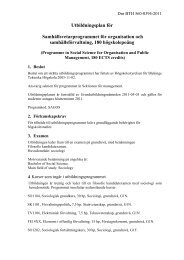 Utbildningsplan (PDF) - Blekinge Tekniska HÃ¶gskola