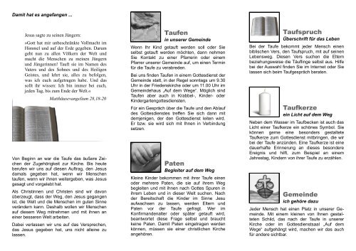 Flyer Zur Taufe