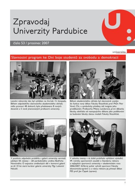 Zpravodaj ÄÃ­slo 53 prosinec 2007 - Dokumenty - Univerzita Pardubice