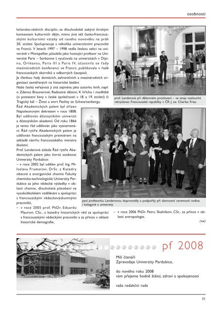 Zpravodaj ÄÃ­slo 53 prosinec 2007 - Dokumenty - Univerzita Pardubice