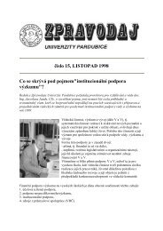 Zpravodaj Ä Ãslo 22 duben 2000 - Dokumenty - Univerzita Pardubice