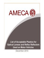 AMECA December 2010 List of Acceptable Plastics for - Chemical ...