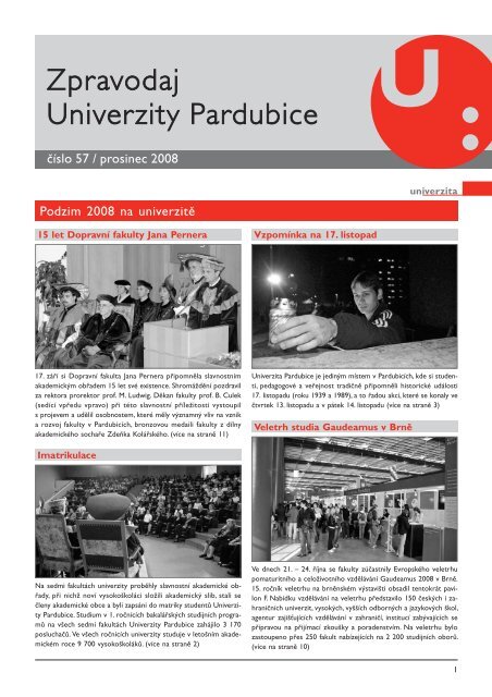 Zpravodaj Ä Ãslo 57 prosinec 2008 - Dokumenty - Univerzita Pardubice