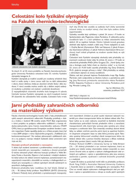 Zpravodaj ÄÃ­slo 72 Äervenec 2012 - Dokumenty - Univerzita Pardubice