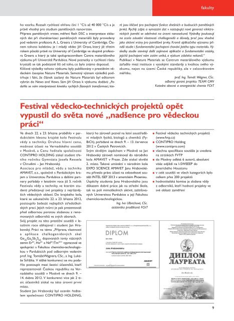 Zpravodaj ÄÃ­slo 72 Äervenec 2012 - Dokumenty - Univerzita Pardubice