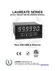 Scale Meter Owner Manual - Laurel Electronics