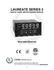 LAUREATE SERIES 2 DIGITAL PANEL METER ... - Laurel Electronics