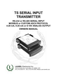 TS SERIAL INPUT TRANSMITTER - Laurel Electronics