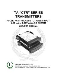 TA âCTRâ SERIES TRANSMITTERS - Laurel Electronics
